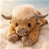 Generic Peluche di Mucca Dell'altopiano Ponderato, Cuscino di Peluche Riscaldabile, Simpatici Animali di Peluche di Mucca Morbida, per Soggiorno Camera da Letto Sala Giochi, 45 cm, 55 cm 55 cm / 21.7 in
