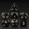 DNDND Set completo di dadi in gemma Obsidian con splendida confezione regalo per Dungeons and Dragons e giochi da tavolo (Obsidian)