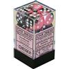 Chessex Manufacturing 26630 D6 Cube Gemini Set Of 12 Dice, 16 mm - Black & Pink With White Numbering by Manufacturing