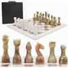 Radicaln da 15 pollici Set di scacchi in marmo , bianco e verde, con scatola portaoggetti, giochi da tavolo di lusso fatti a mano per adulti, set di scacchi in marmo ideale e pezzi degli scacchi