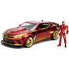 Jada Toys 99724r - Modello 2016 CHEVY CAMARO Con Figura Iron Man 1/24 DIE CAST Marvel - Rosso/Oro