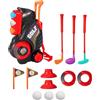 Rukjmqi Bastoni da Golf per Bambini 3-5 Anni - Set Golf Portatile - Giocattoli Educativi per attività All'Aperto Casa Compleanno Bambini Bambine