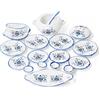 Odoria 1/12 Miniatura Stoviglie 17Pz Accessori Casa delle Bambole, Petali Blu