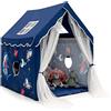 RELAX4LIFE Casetta per Bambini, Tenda da Gioco per Bambini con Tappetino e Zanzariera, Base Segreta per Bambini da Interno (Modello 3, Blu)
