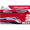 PRESTIGE & DELUXE Pista Trenitalia Frecciarossa 500 Scala 1:43 con luci e Suoni - Treno Giocattolo 2 locomotive 2 vagoni e 3 tracciati binari - Funzionamento a Batteria - idea regalo