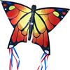 CIM Aquilone Farfalla - Butterfly ORANGE - aquiloni a linea singola per bambini dai 3 anni in su - 58x40cm - incl. Stringa aquilone 20 m - con strisce lunghe 195 cm sulla coda ad arco