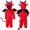 Maskjuwio Il set di costumi di diavolo Maskjuwio include un tuta e un cappello in materiale morbido e accogliente per la prima festa del neonato. Costume da neonata per bambina, Colore: rosso, 2-3 Jahre