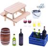 Maodom Set di birra in miniatura, bottiglie di vino per case delle bambole | Modello di bottiglia rossa di simulazione cantina, bottiglia House Bar Cesto di vino Birre Barile