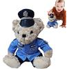 Pomurom La polizia veste l'orsacchiotto - Orso di peluche decorativo,Morbido peluche di orsetti ripieni con vestito di polizia rimovibile, orsacchiotto di peluche per bambini e bambine