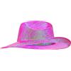 Warmhm Cappello Western da Cowgirl Donna Glitterato Rosa, Copricapo Cosplay Leggero e Traspirante per Feste a Tema e Decorazioni Party