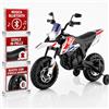 TOYSCAR Moto Elettrica Bambini Aprilia RX Mini Moto Cross SEDILI IN PELLE 3 Ruote Moto Bambini Motore Elettrico 12V Moto Per Bambini 1-4 Anni Luci Led BLUETOOTH Sospensioni A Molla
