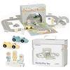 Mamabrum Pista da Corsa in Legno per Bambini 3+ | Valigetta Magnetica con Binario per Auto e Accessori Stradali | Pista da Rally Pieghevole con Auto Incluse