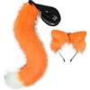 LittleLuluda Cosplay Peloso Lupo Gatto Volpe Coda e Orecchie Set Accessori Costume Accessori (Arancione)