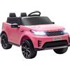 AIYAPLAY Macchina Elettrica per Bambini 3-6 Anni con Licenza Land Rover Discovery 12V, 2.5-4.5 km/h Auto Elettrica per Bambini con 2 Motori, Sospensioni, Telecomando, USB, Musica, Fari, Clacson, Rosa