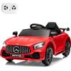 LALAHO Mcchina Elettrica Per Bambini Mercedes AMG GTR 12V con Doppi Motori, 3-5km/h Auto Elettrica per Bambini 3-5 Anni, Sospensioni, MP3, Telecomando (Rosso)