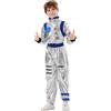 Generisch Costume di carnevale astronauta tuta spaziale avventura pagliaccetto per bambini, Blu, 120/3XS