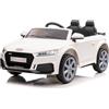 BRICOZONE Auto Elettrica Per Bambini Audi TT RS 12V Con Telecomando Parentale Licenza Ufficiale Doppio Motore 30W Luci LED MP3 USB Porte Apribili (Bianco)