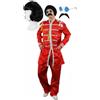 I LOVE FANCY DRESS LTD 60'S POP SOLDIER FANCY DRESS COSTUME WITH BLACK WIG, TASH AND CIRCLE GLASSES. SUIT IN RED, PINK, BLUE OR GREEN SERGEANT PEPPER STYLE SGT PEPPER 1960S HIPPY IN SMALL - XLARGE TO ILOVEFANCYDRESS