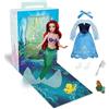 Disney Store - Bambola ufficiale Princess Story (Ariel dalla Sirenetta), 28 cm, include libro da colorare e vestito aggiuntivo, bambola principessa in abito classico, giocattoli da principessa per