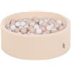 KiddyMoon Fodera con Cerniera per Piscina per Bambini 90X30cm/300 Palline, Beige: Beige Pastello/Bianco/Perla