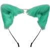 Generisch Cerchietto con orecchie da gatto per Halloween, accessorio per costume da animale per donne e ragazze, accessorio per travestimento festivo, verde, Taglia unica