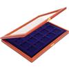 Safe 5846 Teca Espositore in Vero Legno per 15 Monete da 50 mm | Interno in Velluto Blu Reale | Dimensioni: 375 x 260 x 30 mm