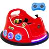 RELAX4LIFE Autoscontro Elettrico 12V per Bambini 3 ANNI+, con Telecomando 2,4G, Rotazione a 360 Gradi, Luci, Musica e Connessione Wireless, 73 x 73 x 43 cm (Rosso)