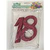 Unknow Numero 18 FUXIA GLITTERATO in polistirolo Decorazione CAKE TOPPER
