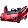HOMCOM Macchina Elettrica per Bambini 3-5 Anni 12V Lamborghini SIAN, 3-5km/h Auto Elettrica per Bambini con 2 Motori, Fari e Musica, Telecomando, Cintura e Clacson, Rosso