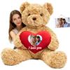 JABECODIFA Orsacchiotto Gigante Personalizzato Con Cuore 50 cm A 125 cm Con Testo E Foto, Giant Teddy Bear Personalizzabile Come Grande Orso Di Peluche Regalo San Valentino Anniversario Compleanno