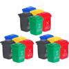 MUSISALY Set 15 Pezzi Mini Cestini della Spazzatura da Scrivania in Plastica con Coperchio Aperto Mini Bidoni per Raccolta Differenziata e Riciclaggio Accessori per Casa delle Bambole e