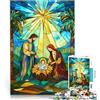 AITEXI Puzzle da 1000 pezzi per adulti Vetrate della Natività per il giocattolo di sfida del gioco educativo perché è ideale come regalo per tutta la famiglia 52x38cm