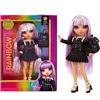 Rainbow High Junior Special Edition - AVERY STYLES - Bambola fashion snodata con capelli scintillanti arcobaleno da 9/22,86cm con accessori e zaino morbido apribile/chiudibile - Età 4-12 anni