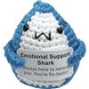 Finyoffiy Funny Positive Shark Regalo,Animale Supporto Emotivo all'uncinetto, Regalo Compleanno Unico per gli amanti degli squali, amici, donne e uomini (Blue)