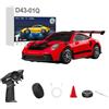 TechSpieler 1:43 Modello RC Drift Car, 2,4 GHz 4 WD, completamente proporzionale, auto da corsa in alluminio con luci a LED e giroscopio, High Speed RC Racing Car Gift for Vehicle Lovers (RTR/Rosso/D43-01Q2)