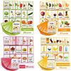 Hontousip - Flash card in inglese con frutta/verdura/cibi/quantità di alimenti per bambini, carte tascabili didattiche, strumenti per asilo, insegnanti, terapisti dell'autismo