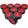 URIMPAVIDO 10PCS Modello Giocattolo Auto Ruota 30mm Ruota di Gomma Dell'automobile per FAI DA TE Modello Giocattolo Robot RC Auto Camion Parti (Rosso)
