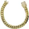 Never say Never Elegante bracciale da uomo in oro giallo 18k lungo 22.00 cm e largo 1.00 cm, modello cubano, con chiusura a cassettino. 22.80 gr di oro 18 carati, Oro, Zirconia cubica