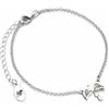HARRY POTTER Bracciale in argento Sterling con ciondolo a forma di diade, Misura unica, Argento sterling