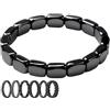 Generico Bracciale Ematite Uomo, Ematite Pietra Naturale Vera, Braccialetto Regolabile in Ematites Magnetica, Bracciale in Ematites Favorisce Naturalmente Il Metabolismo E Ripristina La Vitalità (F)