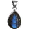 Bijoux et Objets - Ciondolo in labradorite in argento massiccio, dimensioni della pietra: 10 x 15 mm