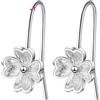 YUOPMB Orecchini pendenti in argento sterling 925 puro con trifoglio portafortuna, semplici, a forma di cuore, con quattro foglie, graziosi pendenti