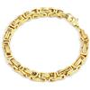 DJADEE Bracciale da uomo in acciaio inox placcato oro 24 carati, impermeabile, ipoallergenico, bizantino da 5,6 mm, 5 mm x 21 cm