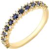 Vagmine Jewel Anello Da Donna Eternity In Argento Sterling 925 Con Zaffiro Blu Naturale A Taglio Rotondo Da 2 Mm Size Us-8.5