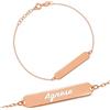 Sakrami Bracciale in Argento 925 Piastrina per Bambini color Oro Giallo,Rodiato o Rosa + Confezione Regalo Personalizzata - Braccialetto per Nascita Comunione o Battesimo (Rosa)