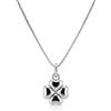 gioiellitaly Collana ciondolo quadrifoglio argento 925 rodiato portafortuna catenina veneziana argetno 925 rodiato 45 cm gioiello amuleto portafortuna uomo donna unisex