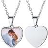U7 Collana con Foto Personalizzata Donna Uomo Ciondolo Portafoto Cuore Acciaio Inossidabile Collana Donna Personalizzata con Foto e Incisione Regalo per Compleanno Natale Festa della Madrae