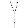 Amen collana rosario con medaglietta madonna immacolata, croce in acciaio e grani in onice nera da 4 mm. lunghezza 51 cm ACCL113