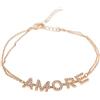 inSCINTILLE Sparkling Pop Bracciale multifilo scritta amore stampatello con strass