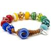 SAGA GIOIELLI Bracciale Colorato con Perle in Vetro - Bracciale Artigianale Multicolore Regolabile 23 cm - Gioiello Unisex Uomo Donna - Idea Regalo Originale (BSVENF9-04)
